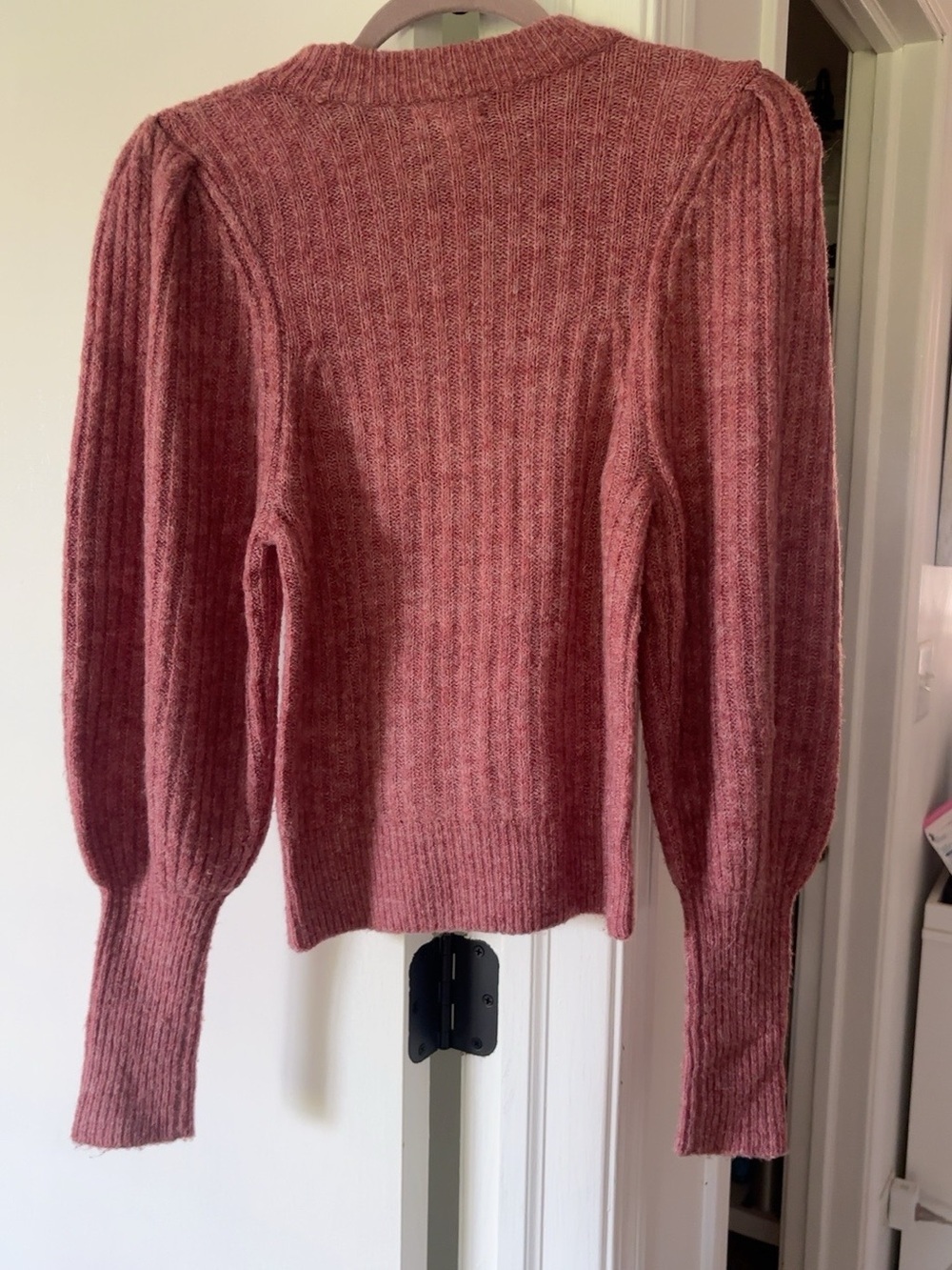 LEITH Dusty Rose Puff Sleeve Ribbed Sweater – Size XS - Picture 5 of 6